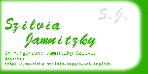 szilvia jamnitzky business card